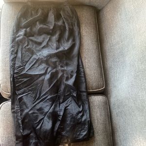 Vintage black windbreaker maxi skirt w slit